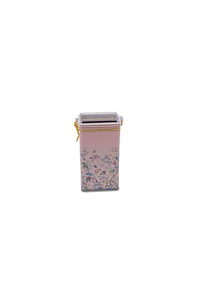EVLE Er053-1g Botanica Pink Patterned Rectangular Metal Storage Container 8x10 Cm