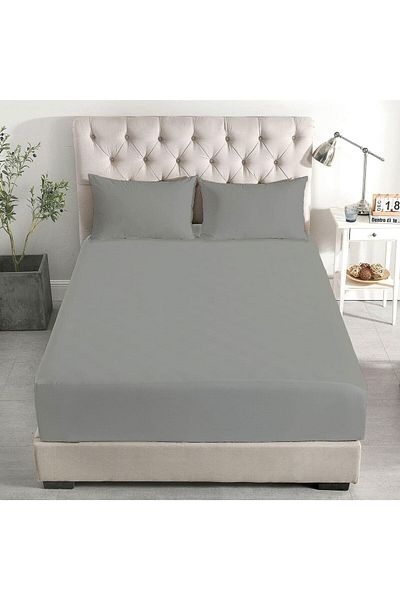 Mert Gray Single Raforce Elastic Sheet Set