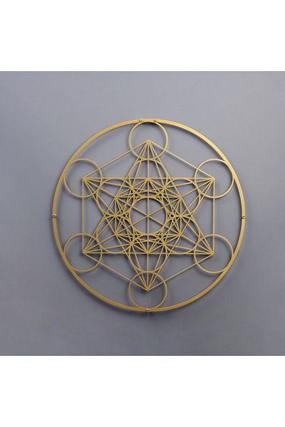 Colorfull Worlds Metatrons Cube Geometry Μεταλλική διακόσμηση τοίχου - Δώρο γραφείου σπιτιού Διακόσμηση τοίχου