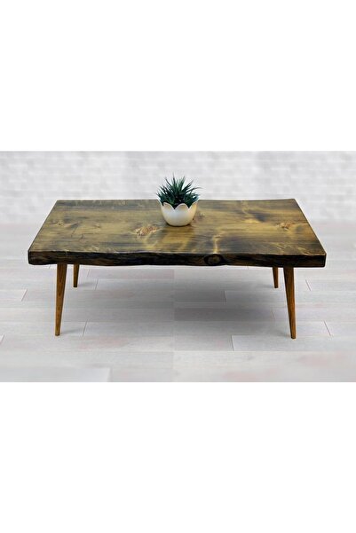 Mobenta Doğal Ağaç Masif Kütük Orta Sehpa (60cm X 120cm) Ağaç Ayak