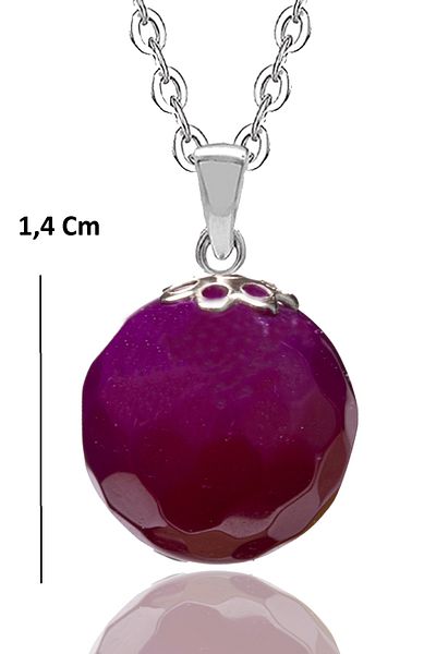 Tesbih Atölyesi Certified Ruby Stone Natural Stone Necklace