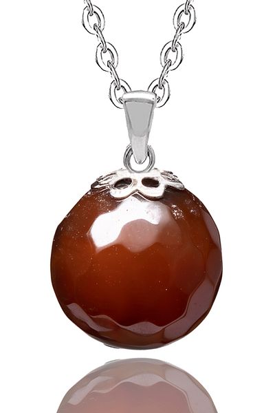 Tesbih Atölyesi Certified Jemen Agate Stone Necklace with Diamond Cuts