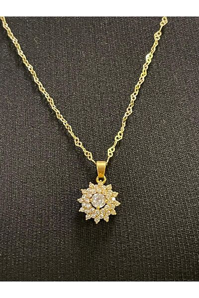 Gönülden Tasarım Zircon Stone Design Necklace Earring Set