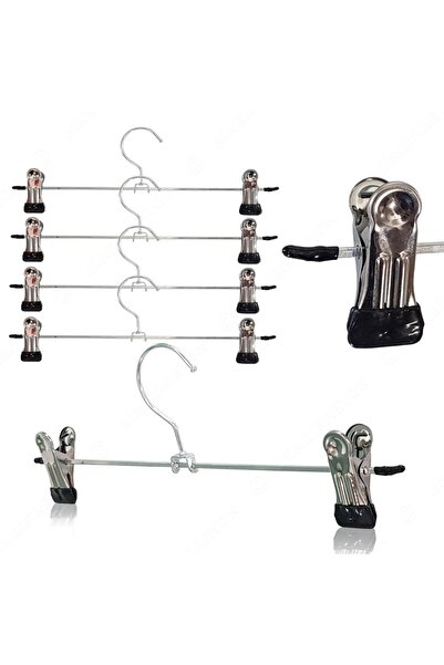 ROBEVE Metal Tutmalı Klipsli Etek Ve Pantolon Askısı Elbise Askısı Ayarlanabilir Elbise Askısı Metal 10adet