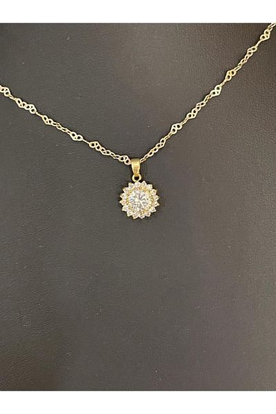 Gönülden Tasarım Zircon Stone Design Necklace Earring Set