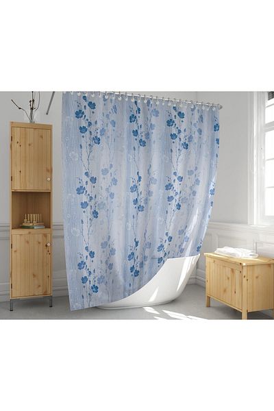 Zethome Perdeau de baie 1x110x200 Perdeau de duș cu o singură canapea cu inel Cadou 4246