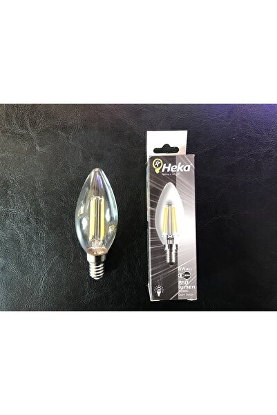 Heka 8 Watt 3000 Kelvin Günışığı 850 Lümen E14 Düz Buji Led Ampül