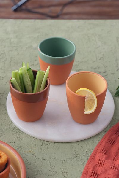 Viapot Tarsus Cup 330 ml - Full Glazed Turquoise Set of 6