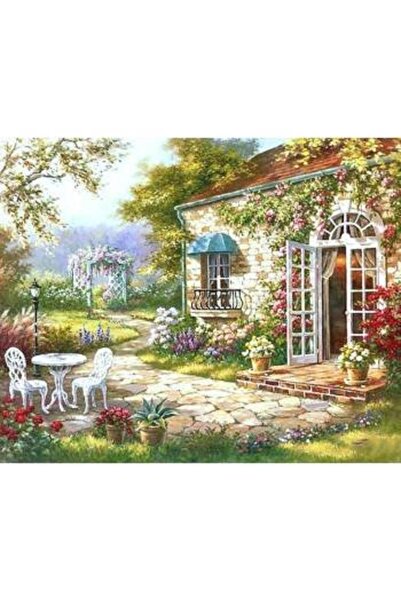 Genel Markalar Sayılarla Boyama Seti Çerçeveli Kasnaklı Arka Bahçe  40 x 50 cm