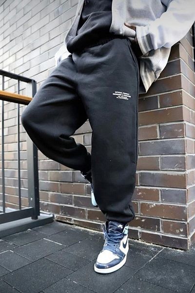 MODAGEN Ανδρικό επίσημο εμπριμέ μαύρο oversize παντελόνι