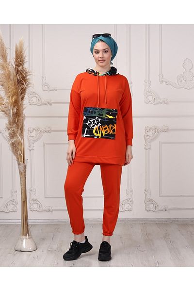 CNG MODA Women's Stylish Colorful Printed Hooded Tracksuit Set