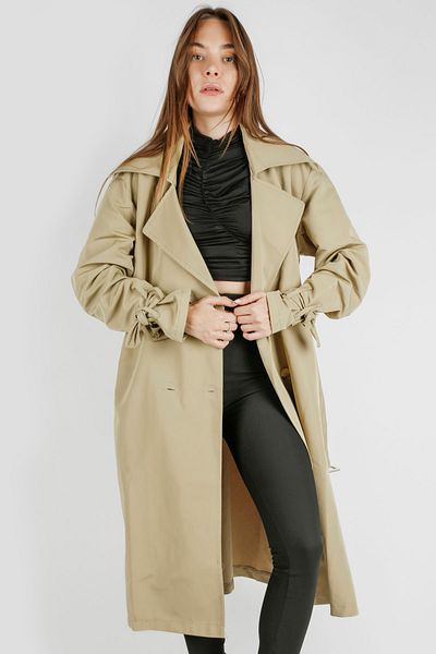 Shivi Fashion Women's Wide Cut Back Printed Trench Coat