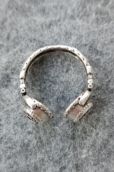 Fildişi Aksesuar Dj Kulaklık Şekilli Unisex Yüzük Gümüş Kaplama Ayarlanabilir El Yapımı Headphone Unisex Yüzük