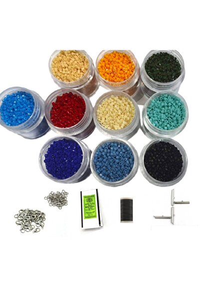 RLX BUJİTERİ Set de mărgele Miyuki Delica cu 5 perechi de inele de închidere ...