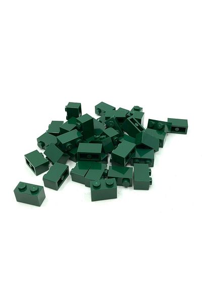 LEGO Original Accessory Custom Moc Creator Brick 1 X 2 Dark Green Brick 4 Pieces to Send
