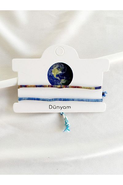 Atölye Merdiven My World 2 Piece Special Design Rope Double Bracelet Set Bff, Lover Bracelet Gift Bracelet