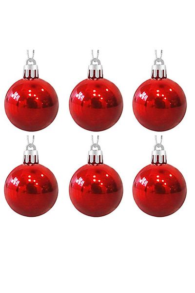 Parti dolabı Red 6-Piece New Year Ball Ornament 4cm Pine Tree Ornaments Christmas Decoration Cute Ball Gold Yellow Ornament