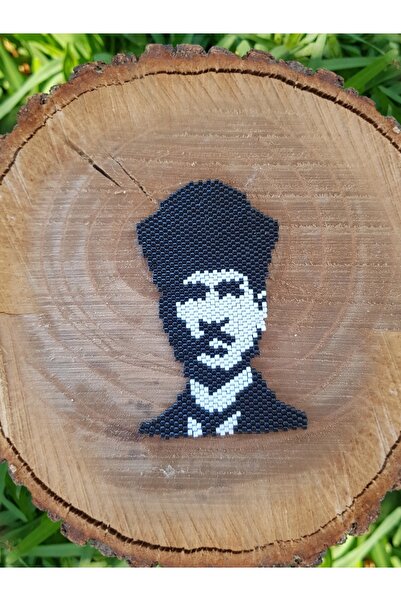 SEARD Miyuki Boncuk El Yapımı Atatürk Portresi Broş - Yaka Iğnesi