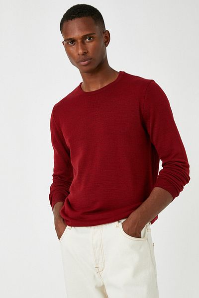 Koton Herren-Pullover „Claret Red Basic“ 3WAM70017HT