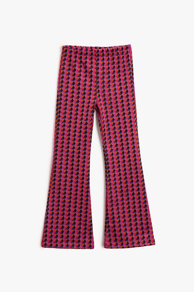Koton Girl's Purple Patterned Trousers 3WKG40223AK