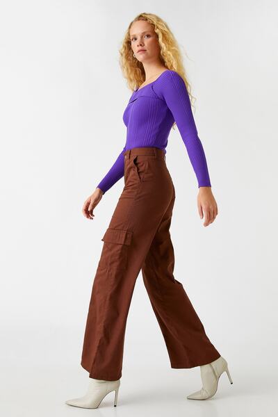 Koton Women's Brown Jeans 3WAL40026MW