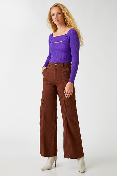 Koton Women's Brown Jeans 3WAL40026MW