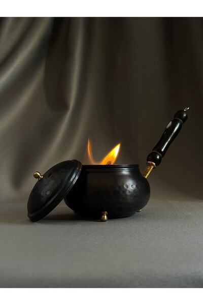 ERATOS Cadı Kazanı Bakır Tütsülük Buhurdanlık - El Yapımı Bakır - Oksit Bakır