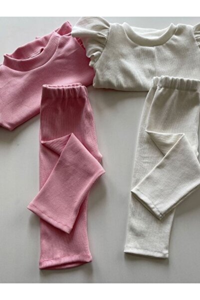 özge başaran Комплект боді для дівчинки з лосинами та оборкою на плечах