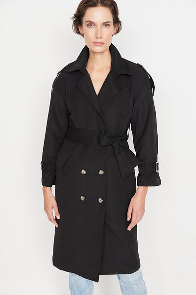 Trendyol Collection Trenchcoat - Schwarz - Zweireihig