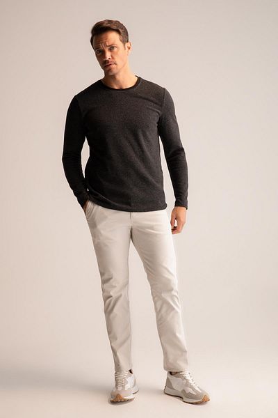 DeFacto Podstawowy T-shirt slim fit z okrągłym dekoltem i długim rękawem S2822az22au