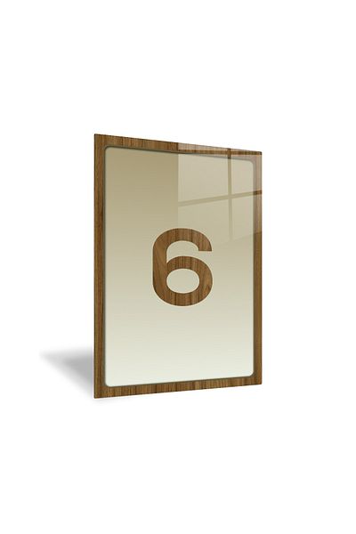 Decorita رقم الباب الزجاجي - رقم 6 |   لوح توجيه الزجاج |   14.8 سم × 21 سم