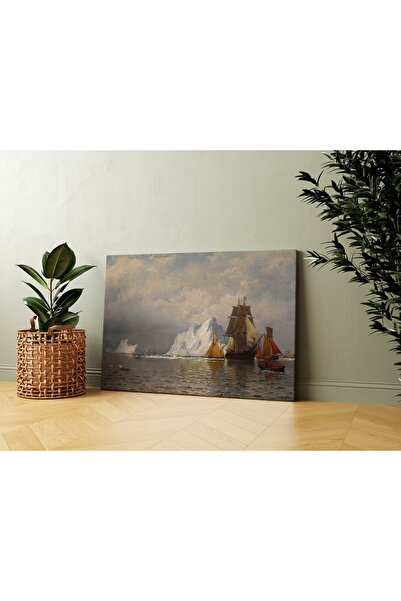 Carmen William Bradford - Labrador Kıyılarında Balina Avcıları Kanvas Tablo