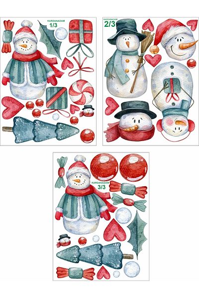 ENGINPRINT Snowmen Baby And Kids Room Decorative Christmas Sticker