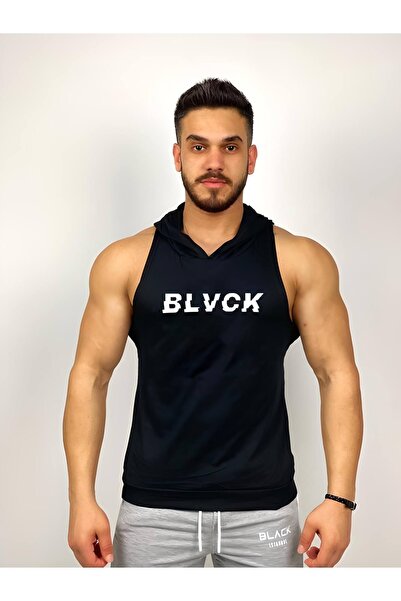 Black İstanbul Black Printed Hooded Athlete Undershirt