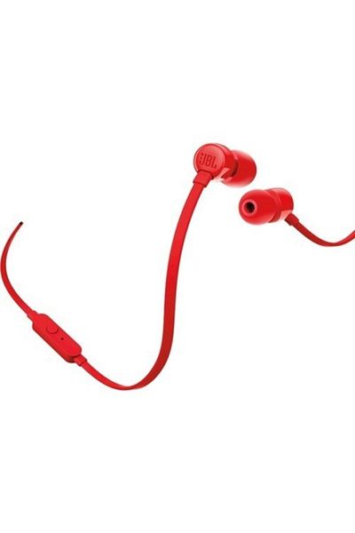 JBL T110 Red In-Ear Headphones with Microphone