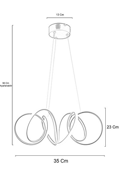 Dekorluna Minerva beyaz Modern Sarkıt Beyaz Işık Salon Mutfak Oda Hol Ledli Avize