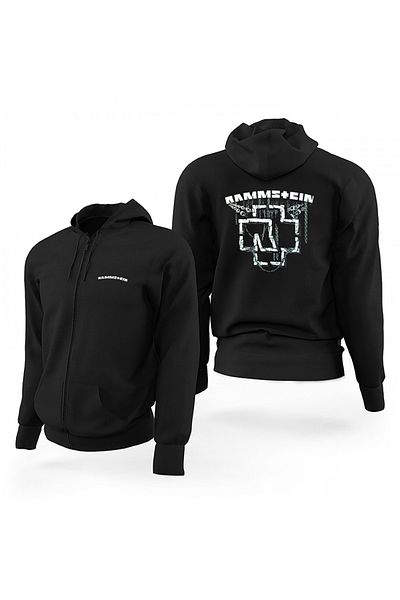 Z zepplin Суитшърт с качулка и лого на веригата Rammstein, ограничено издание с цип