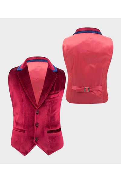 SIRRI Boy's Burgundy Velvet Vest