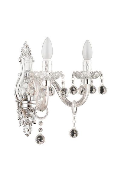 İstanbul Avize Saray Silver 2-Piece Cast Transparent Glass Arm Sconce
