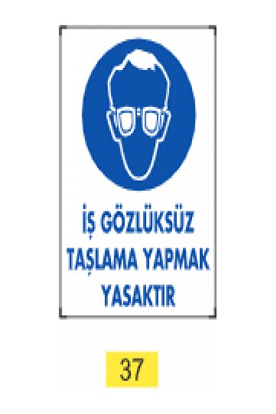 Emek İkaz Levhaları ممنوع العمل بدون نظارات طحن تحذير/علامة تحذير