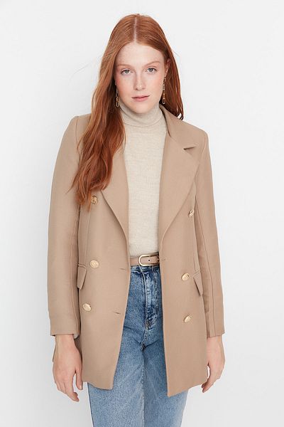 Trendyol Collection Blazer - Beige - Oversized
