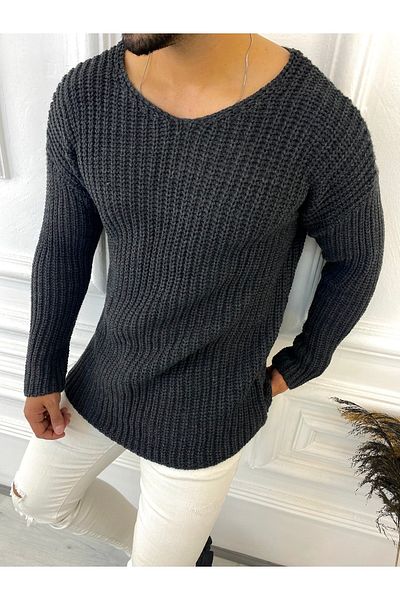 elkumoda Sweater Oversize Knitwear Loose Cut Loose Sweater
