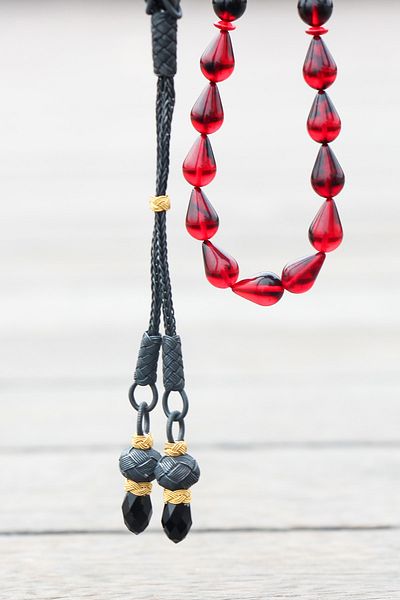Tesbih Otağı Tassel Fire Amber Tasbih Drop Cut