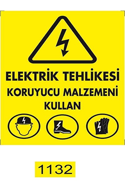 Emek İkaz Levhaları تحذير/علامة تحذير لاستخدام مادة الحماية من المخاطر الكهرب...