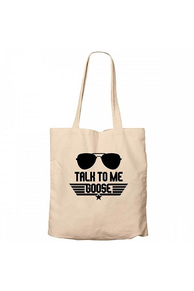 Z zepplin Top Gun Talk To Me Raw Cloth Canvas Tote Bag