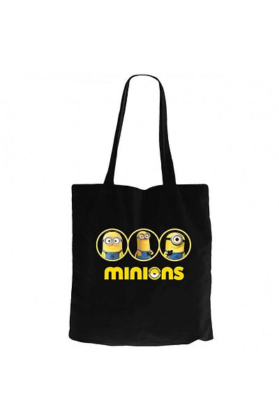 Z zepplin Minions Black Canvas Tote Bag