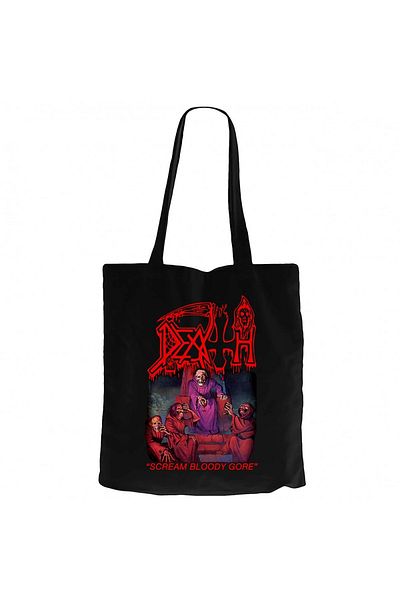Z zepplin Geantă tote din pânză neagră Death Scream Bloody Gore