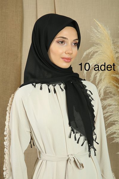 Naz Ipek Pachet de 10 bumbac, culoare uni, cu margele, scris, distribuire cadou 110x110cm