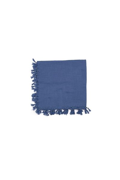 Naz Ipek Pachet de 10 bumbac, culoare uni, margele, albastru indigo, scris, distribuire cadou 110x110cm