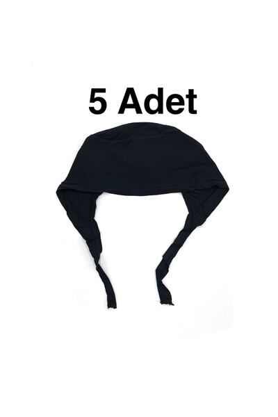 nazipek 5'li Paket Pamuklu Günlük Kullanıma Uygun Hafif Siyah Bone